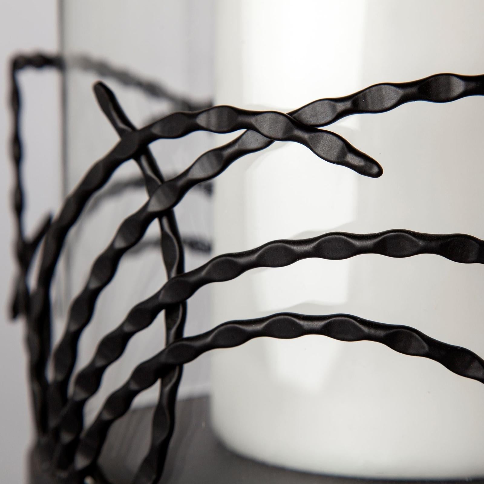 Mercana Cutlass Black Metal Base Table Candle Holders- Set of 2 Clearance