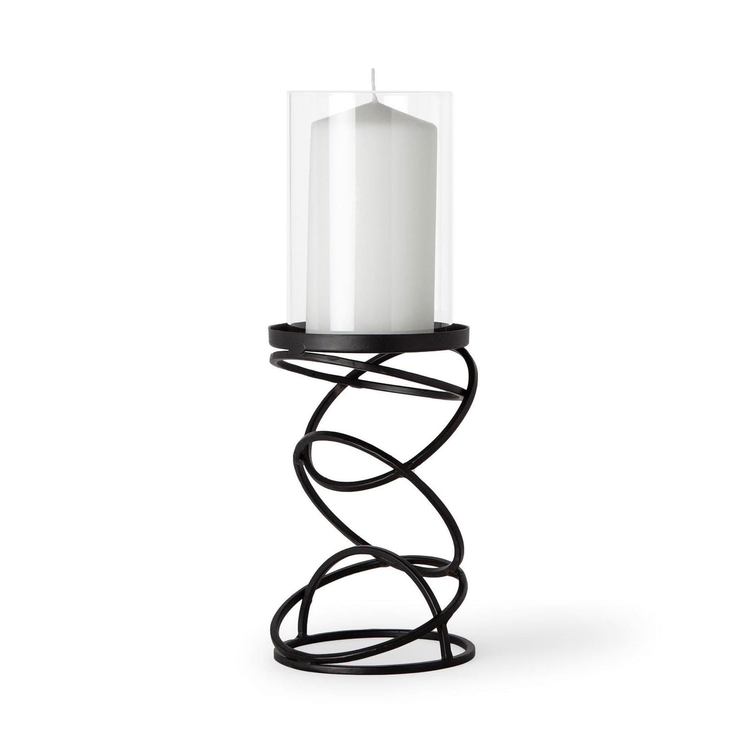 Mercana Omega Black Metal Stacked Ring Table Candle Holder Clearance