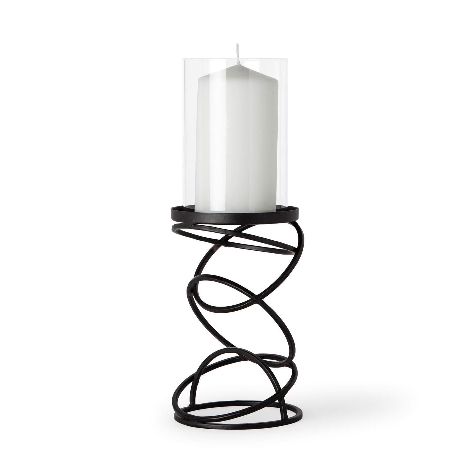 Mercana Omega Black Metal Stacked Ring Table Candle Holder Clearance