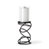 Mercana Omega Black Metal Stacked Ring Table Candle Holder Clearance