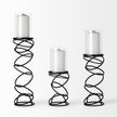 Mercana Omega Black Metal Stacked Ring Table Candle Holder Clearance