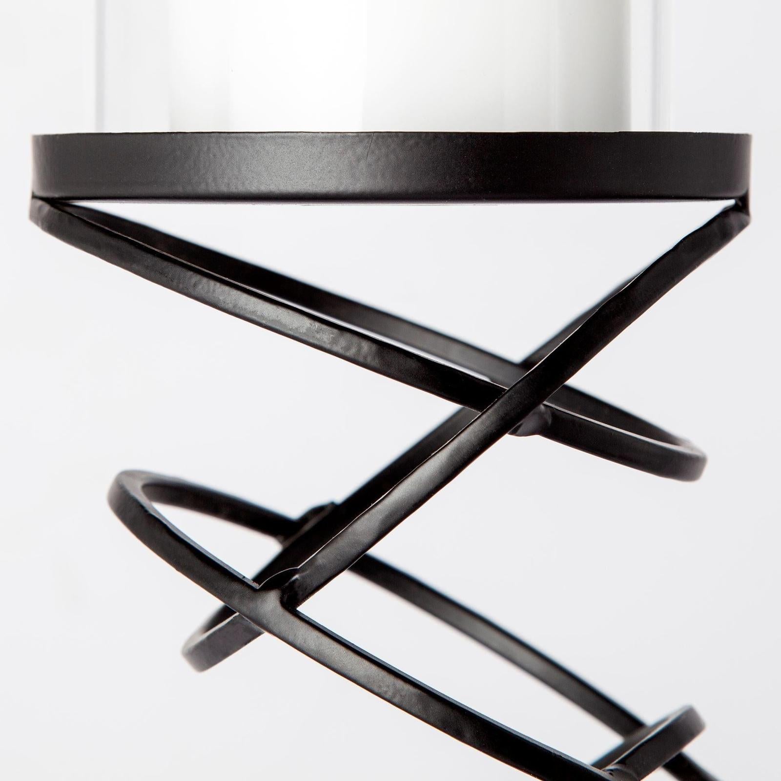 Mercana Omega Black Metal Stacked Ring Table Candle Holder Clearance