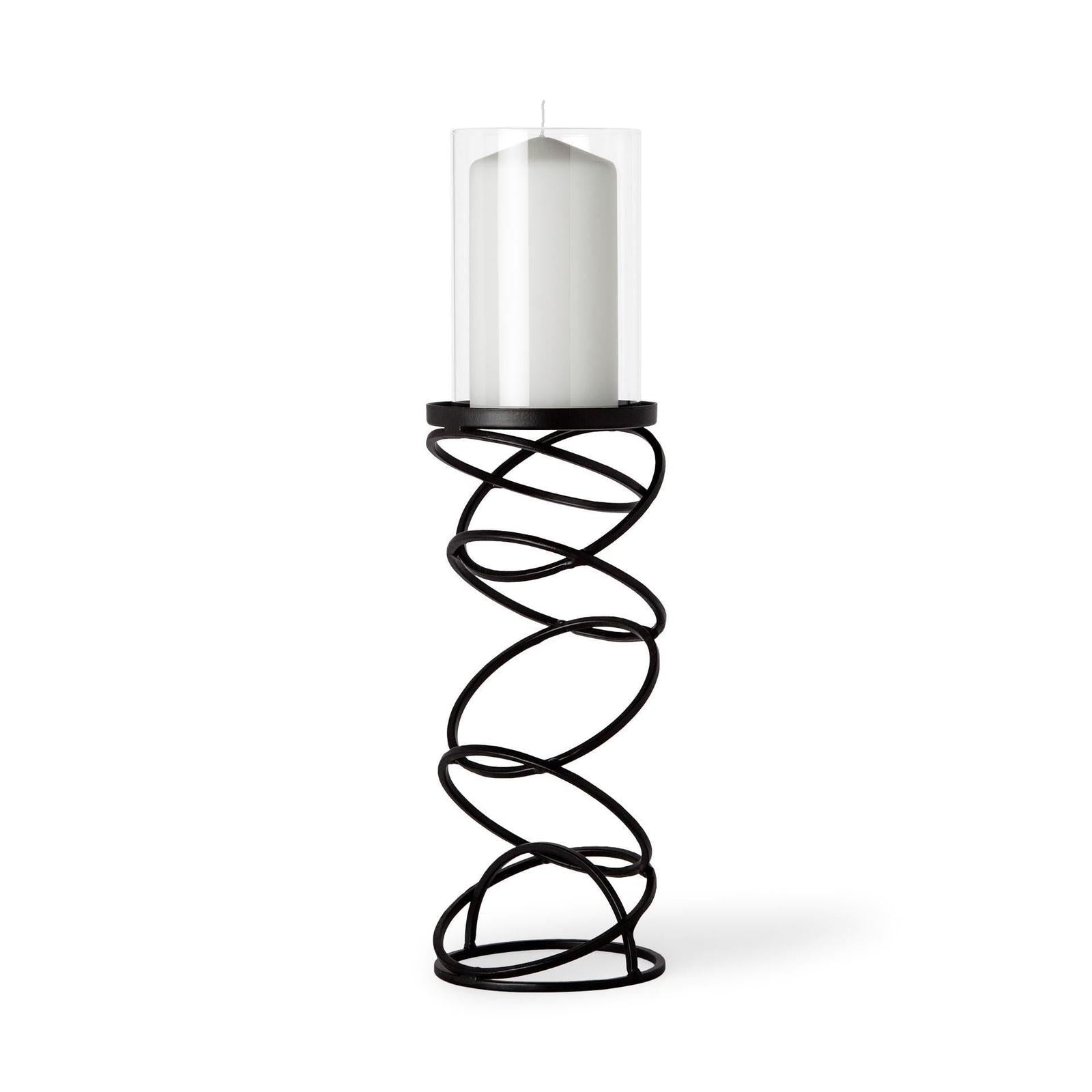 Mercana Omega Black Metal Stacked Ring Table Candle Holder Clearance