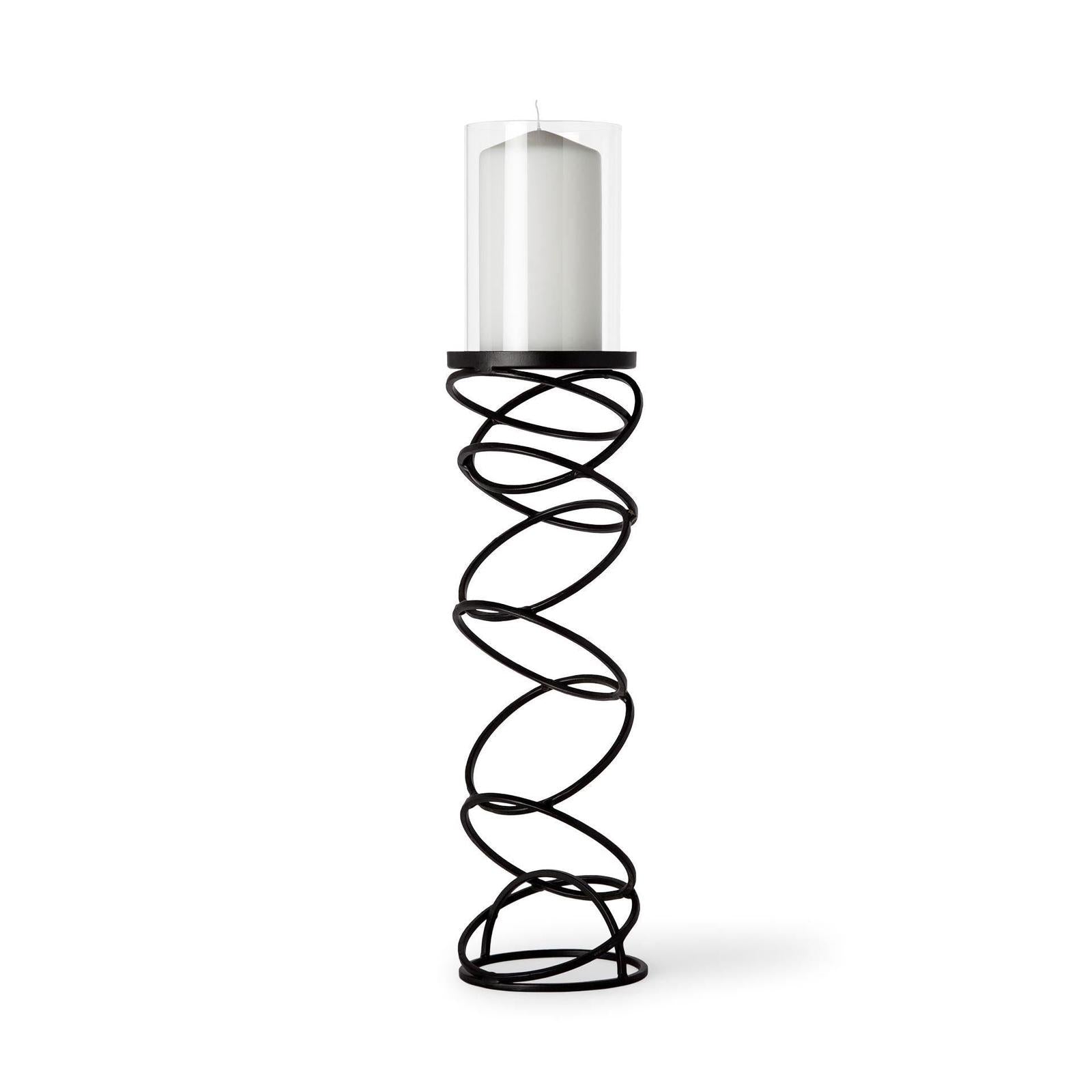 Mercana Omega Black Metal Stacked Ring Table Candle Holder Clearance