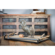 Mercana Benson Brown Wood Black Metal Trays- Set of 2
