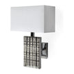 Mercana Arcadia Silver Chrome Base White Rectangular Shade Wall Sconce Clearance
