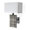 Mercana Arcadia Silver Chrome Base White Rectangular Shade Wall Sconce Clearance