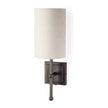 Mercana Bourgeois White Fabric Shade Brown Metal Base Wall Sconce