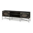 Mercana Hogarth I Dark Brown Solid Wood TV Stand Media Console with Storage, TV up to 81