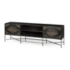 Mercana Hogarth I Dark Brown Solid Wood TV Stand Media Console with Storage, TV up to 81