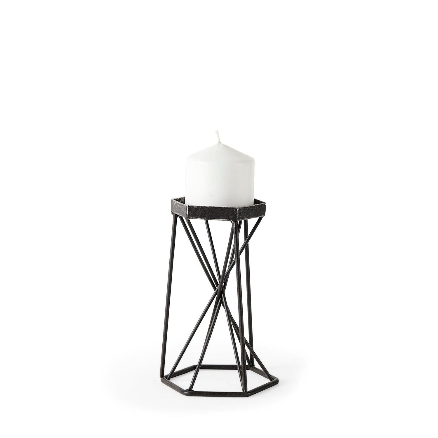 Mercana Sixx Antiqued Metal Hexagonal Table Candle Holder Clearance