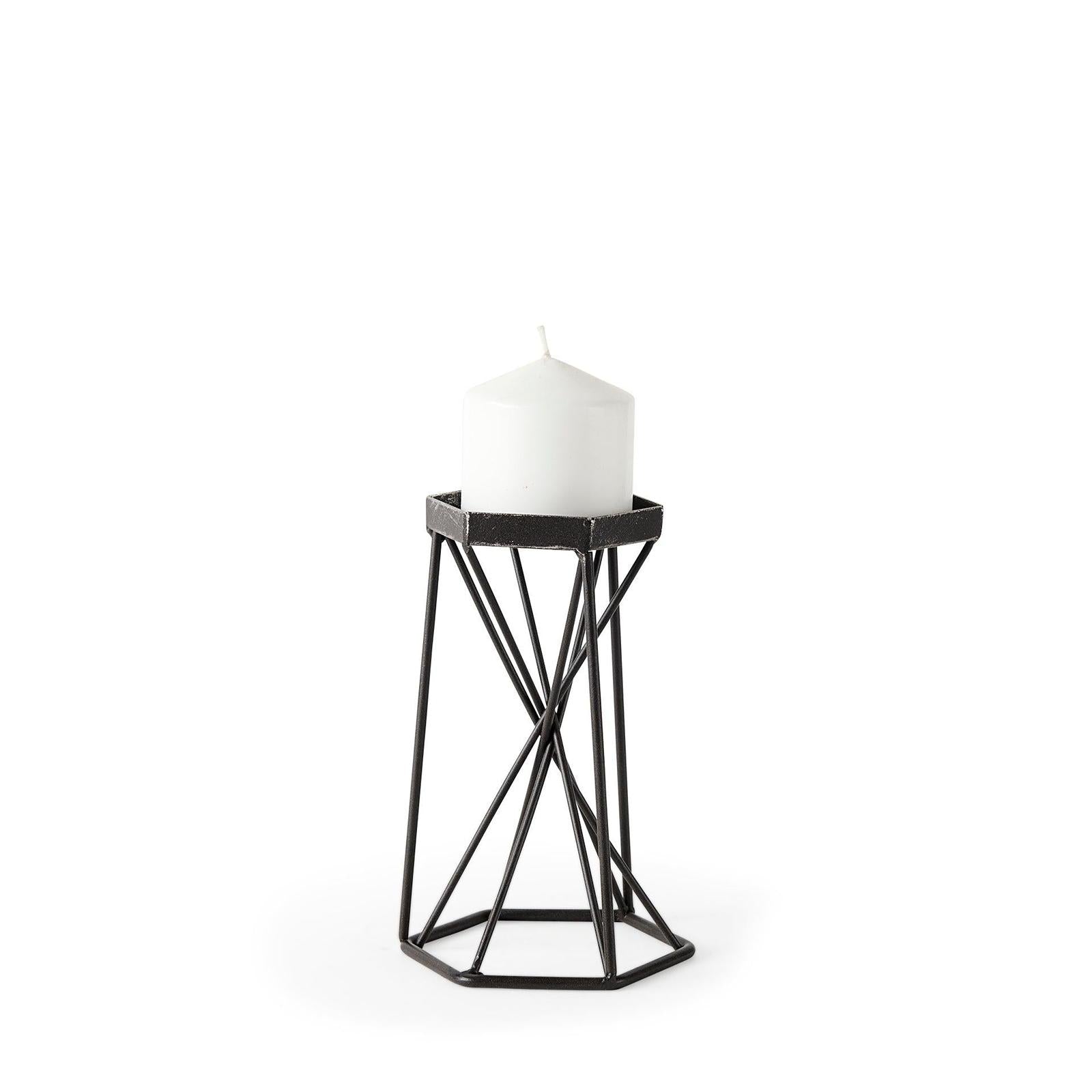 Mercana Sixx Antiqued Metal Hexagonal Table Candle Holder Clearance