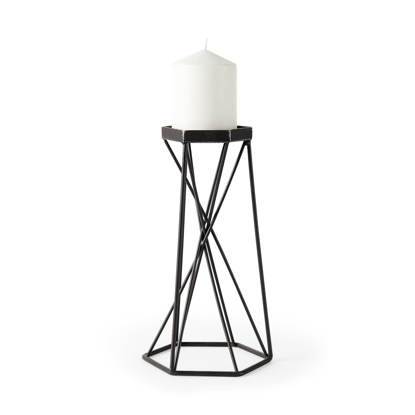 Mercana Sixx Antiqued Metal Hexagonal Table Candle Holder Clearance