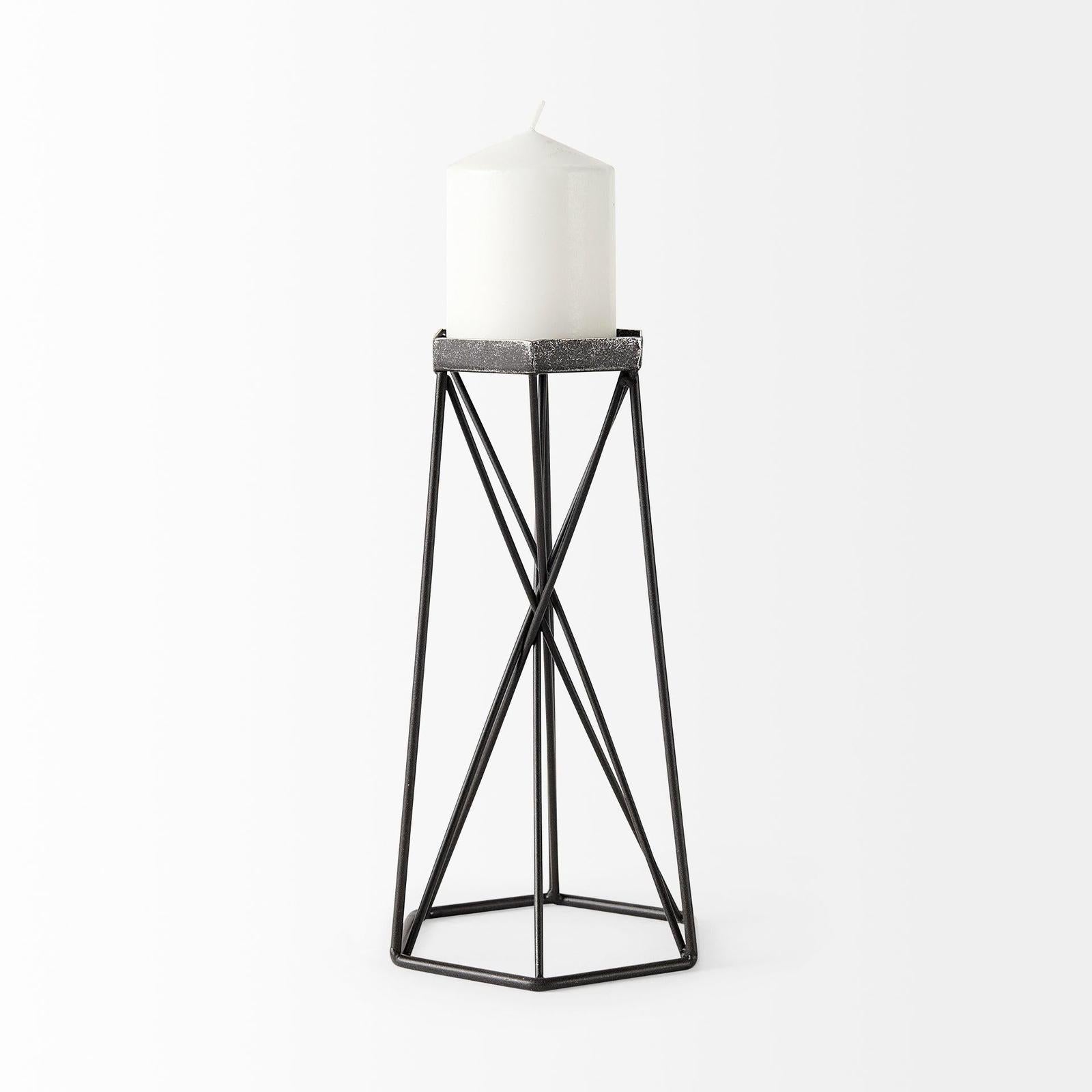 Mercana Sixx Antiqued Metal Hexagonal Table Candle Holder Clearance
