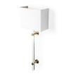 Mercana Cantabria White Shade Brass/Acrylic Wall Sconce Clearance