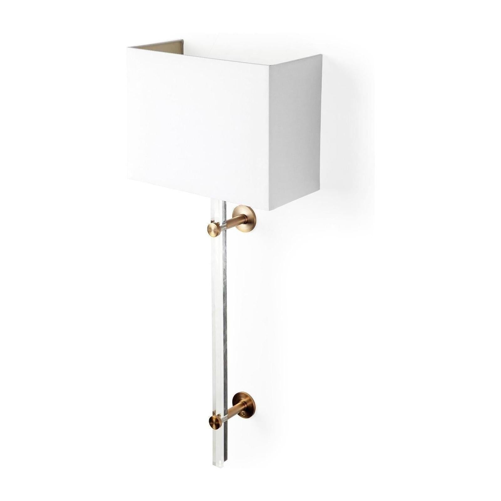 Mercana Cantabria White Shade Brass/Acrylic Wall Sconce Clearance