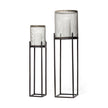 Mercana Steen Black Meshed Metal Candle Holder Lanterns - Set of 2 Clearance