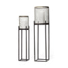 Mercana Steen Black Meshed Metal Candle Holder Lanterns - Set of 2 Clearance