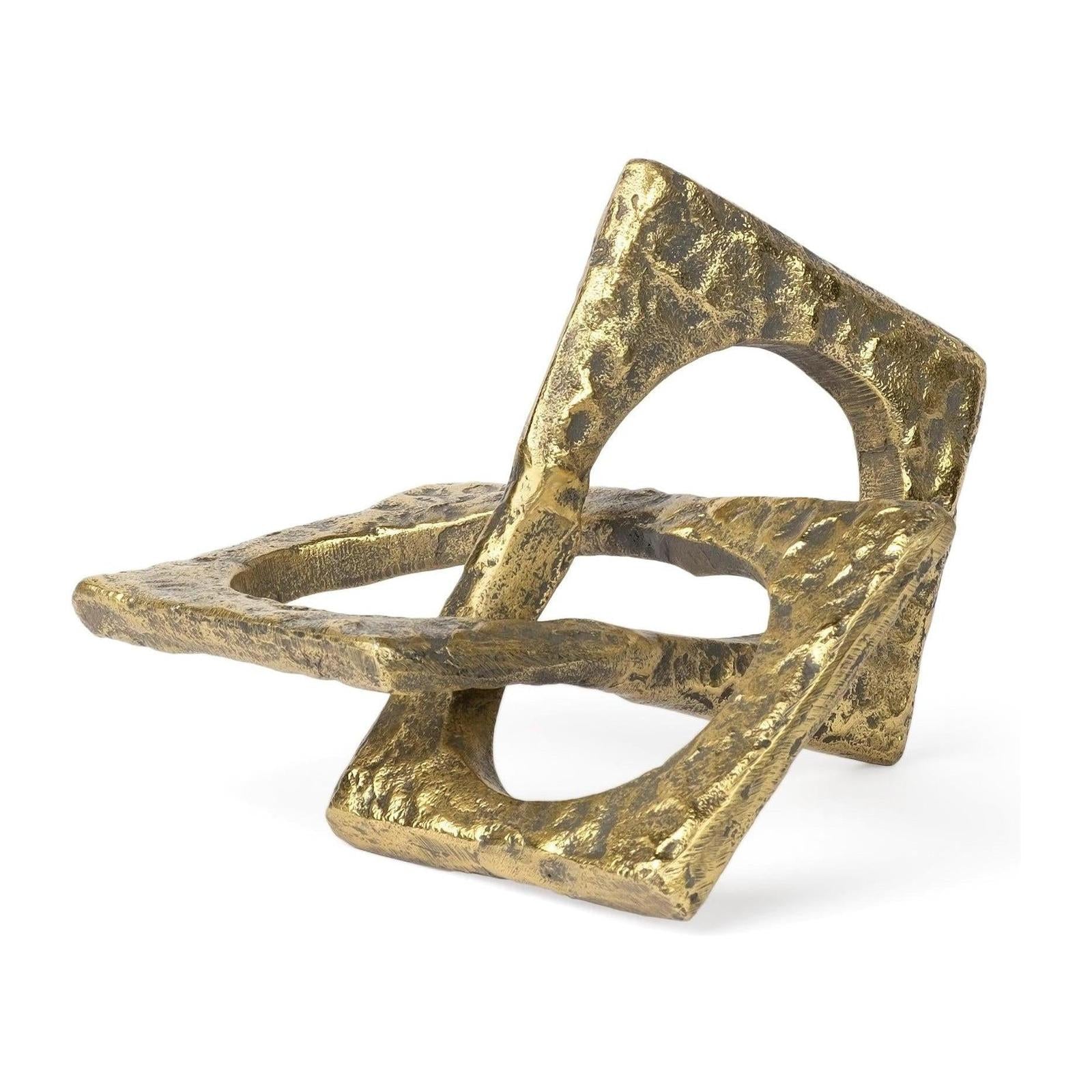Mercana Delaunay Gold Hammered Metal Interlinked Patterned