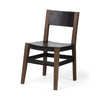 Mercana Nell Black Iron Seat Solid Brown Wooden Base Dining Chair Clearance