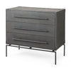 Mercana Ward Brown Wood and Iron 3 Drawer Accent Cabinet