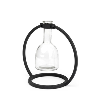 Mercana Monica Black Metal Glass Bottle Vase