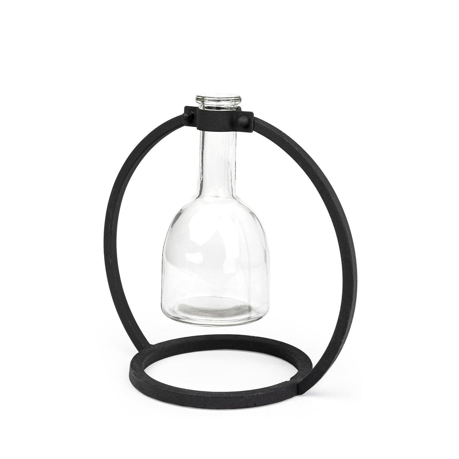 Mercana Monica Black Metal Glass Bottle Vase