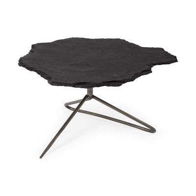 Mercana Pinera Black Slate With Iron Base Coffee Table