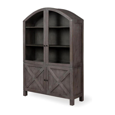 Mercana Barrett Gray Solid Wood Display Cabinet Clearance