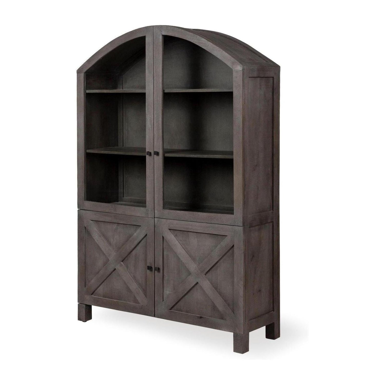 Mercana Barrett Gray Solid Wood Display Cabinet Clearance
