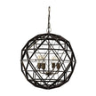 Mercana Dyson Black Metal Triangular Orb Four Bulb Chandelier Clearance