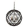 Mercana Dyson Black Metal Triangular Orb Four Bulb Chandelier Clearance