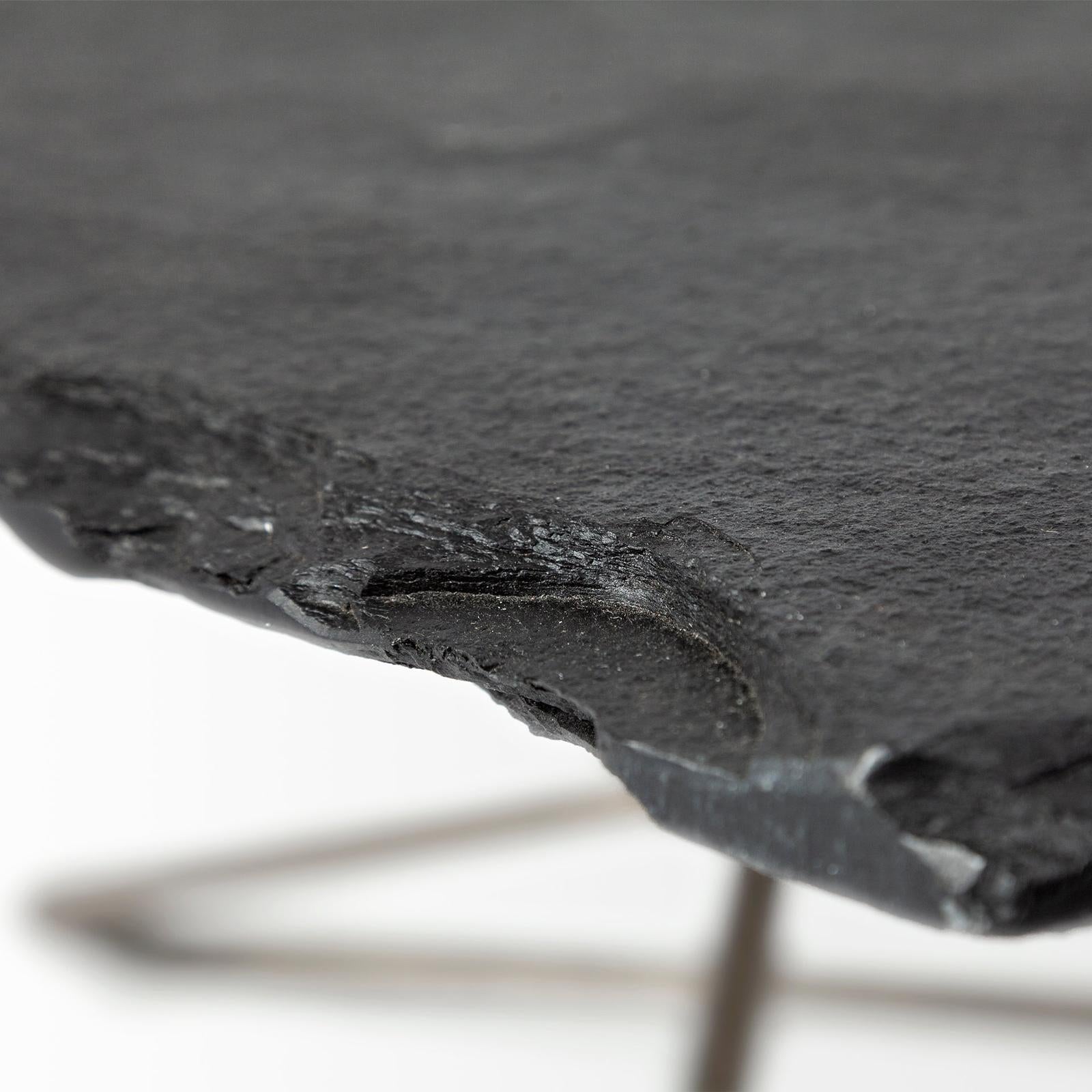 Mercana Pinera Black Slate With Iron Base Coffee Table