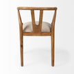 Mercana Trixie Cream Fabric Seat Brown Wood Frame Dining Chair