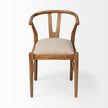 Mercana Trixie Cream Fabric Seat Brown Wood Frame Dining Chair
