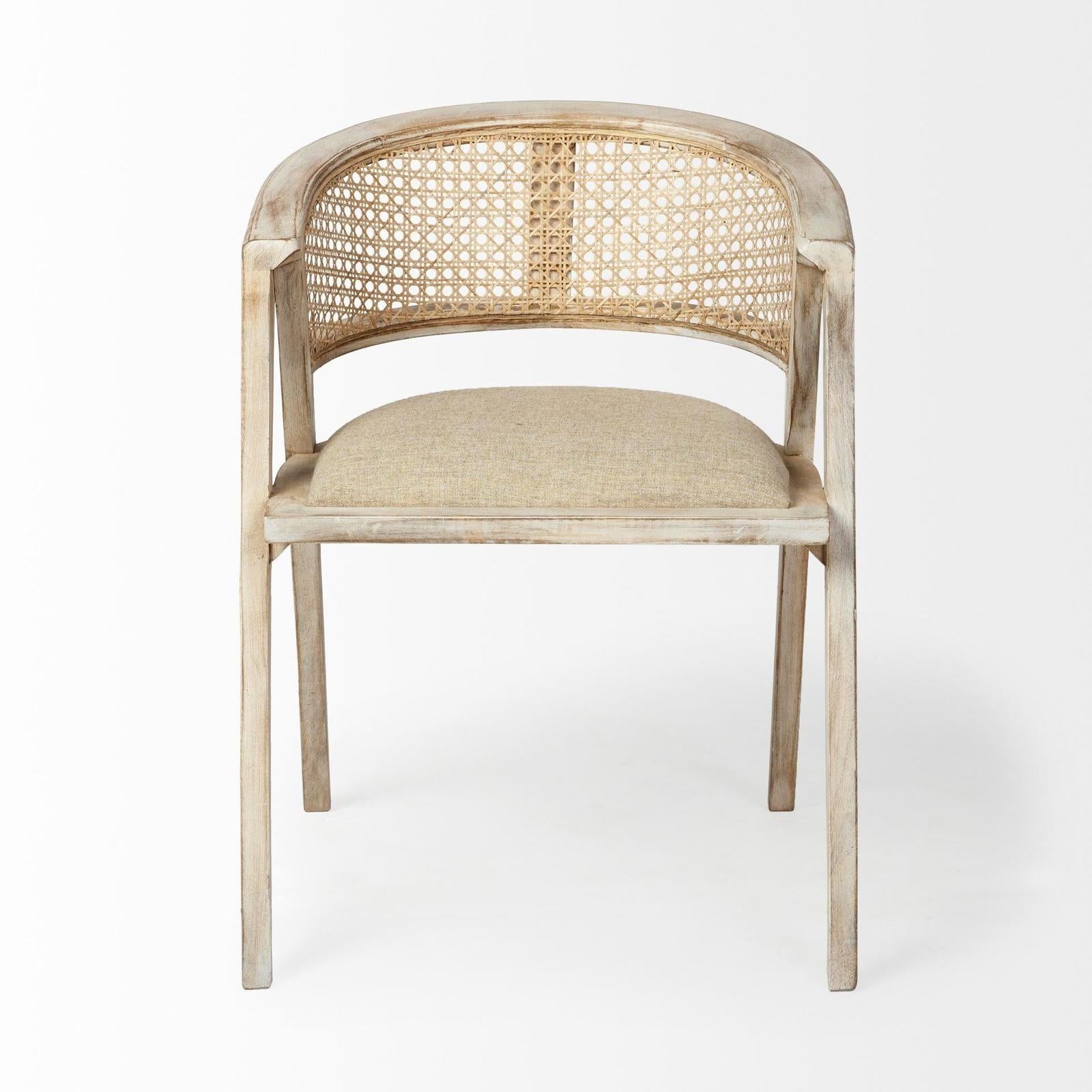 Mercana Tabitha Wooden Frame Linen Wrap Seat Dining Chair