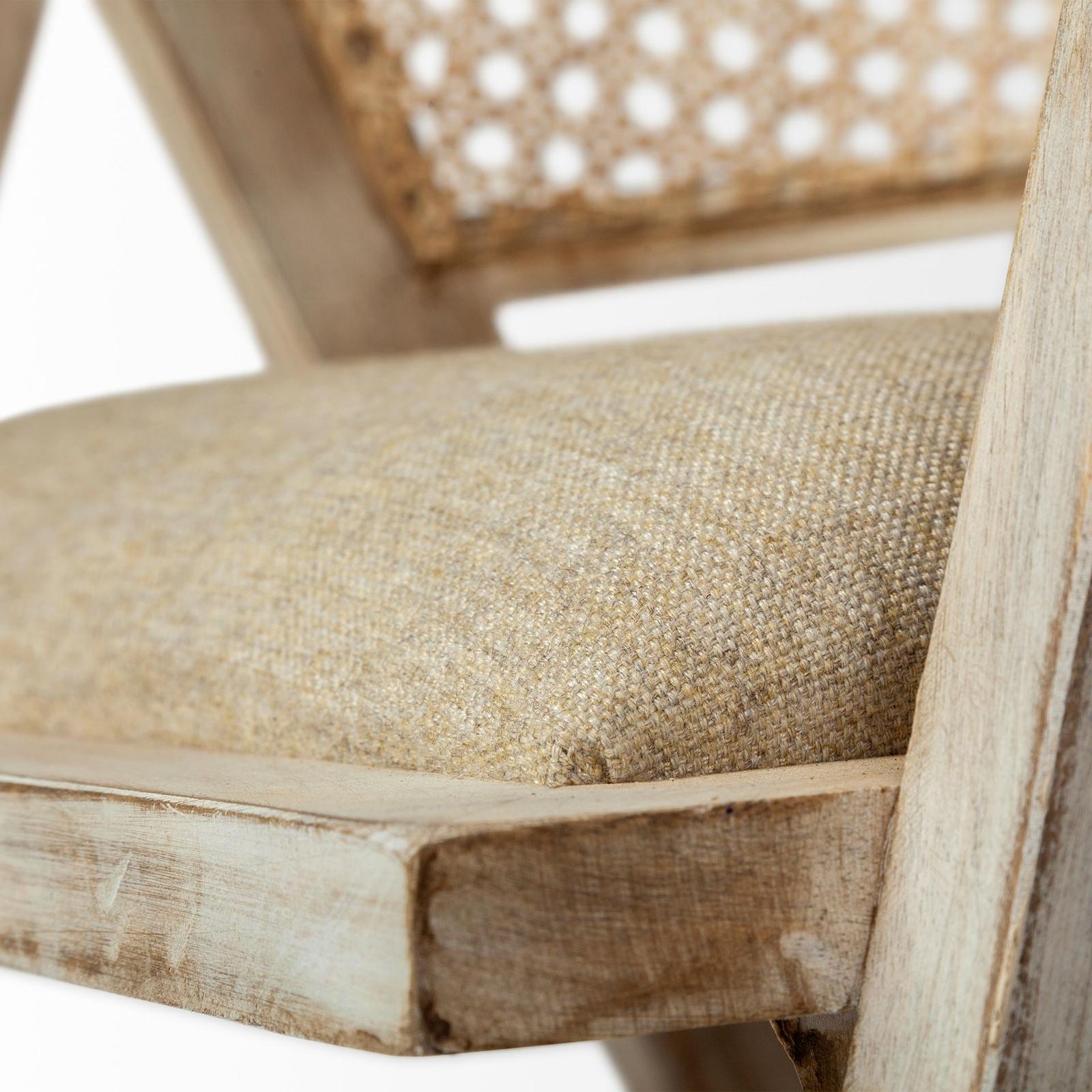 Mercana Tabitha Wooden Frame Linen Wrap Seat Dining Chair