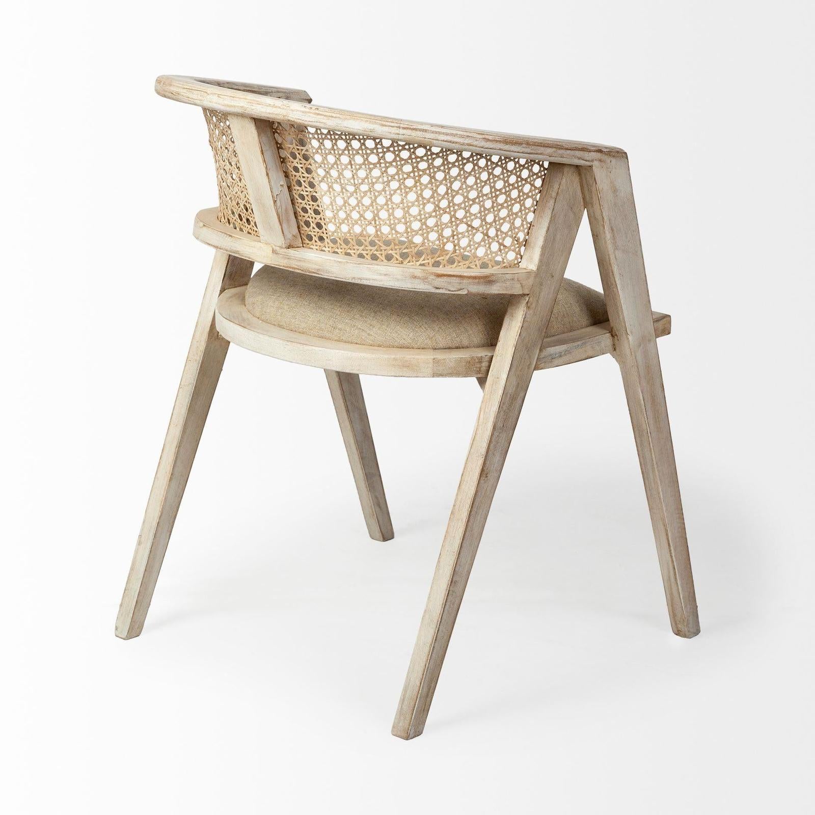 Mercana Tabitha Wooden Frame Linen Wrap Seat Dining Chair