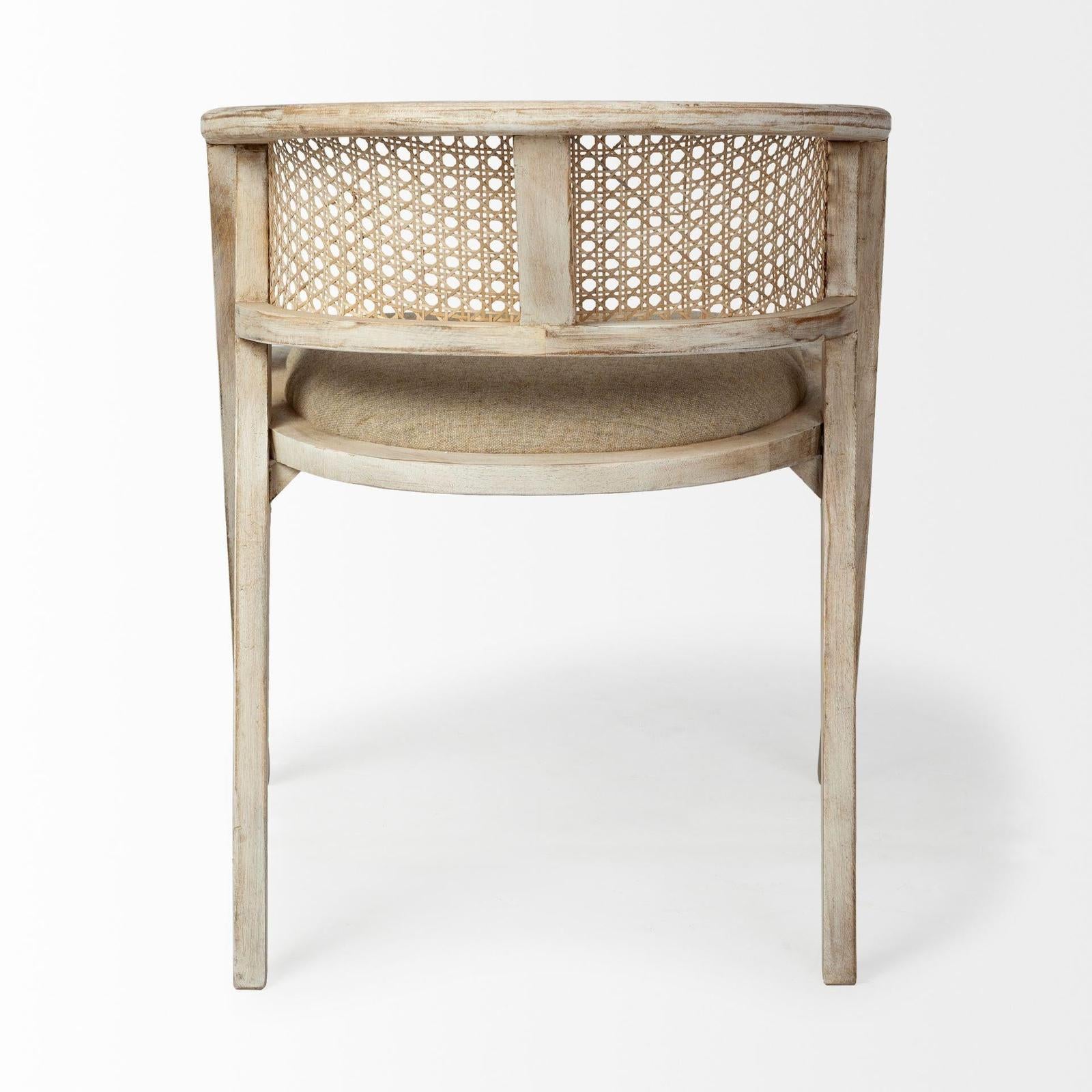 Mercana Tabitha Wooden Frame Linen Wrap Seat Dining Chair