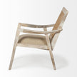 Mercana Teryn Cream Linen Seat And Natural Wooden Base w/ Mesh Back Accent Chair Clearance