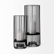 Mercana Velo Large Black Metal Cylindrical Table Candle Holder Clearance