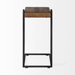 Mercana Maddox Medium Brown Wood w/ Black Metal End/Side Table