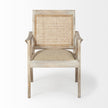 Mercana Teryn Cream Linen Seat And Natural Wooden Base w/ Mesh Back Accent Chair Clearance