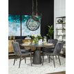 Mercana Horsdal Black Genuine Leather Seat w/ Black Metal Frame Dining Chair Clearance