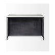 Mercana Fieri Solid Iron Black Body White Marble Top Four Drawer Kitchen Island
