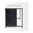 Mercana Fieri Solid Iron Black Body White Marble Top Four Drawer Kitchen Island