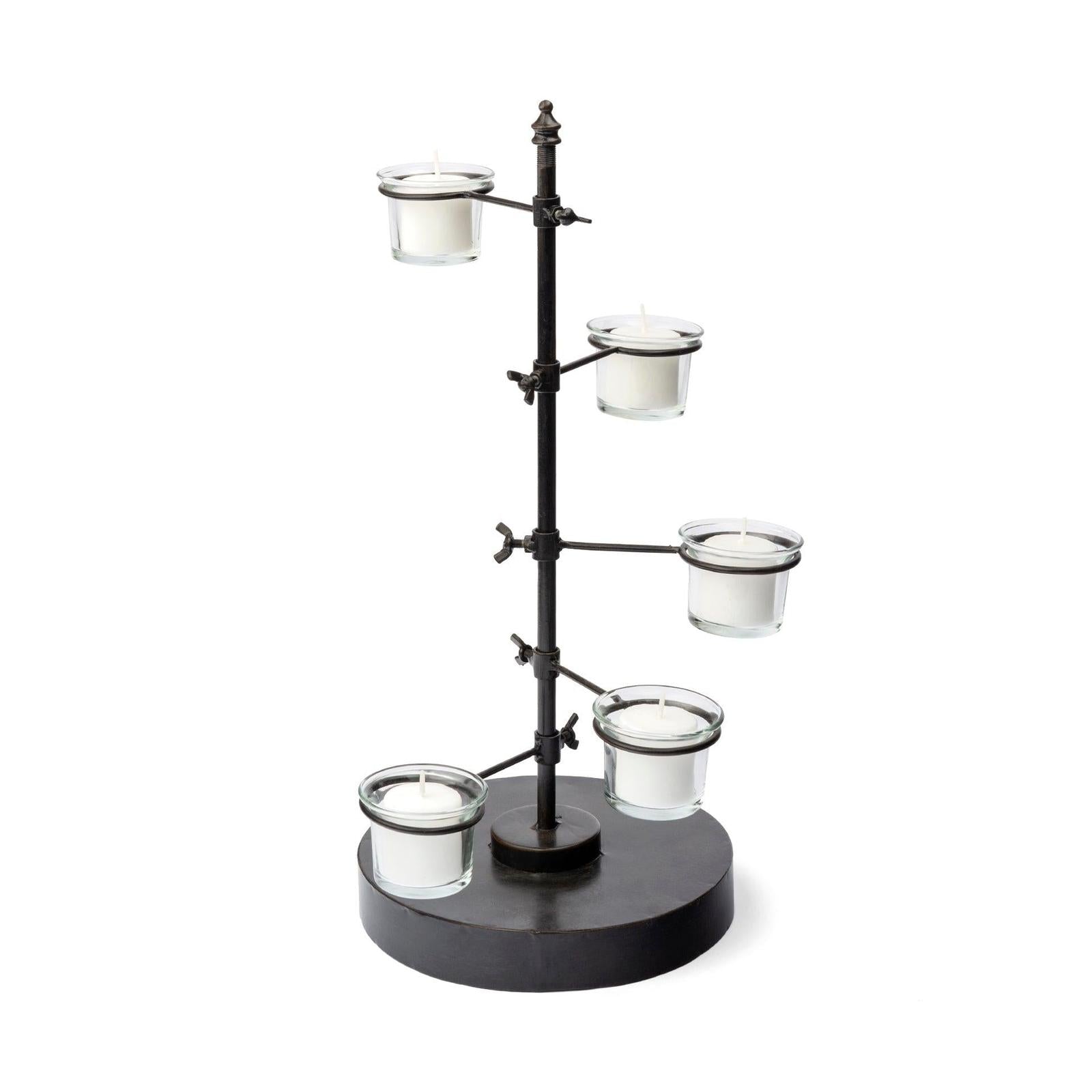 Mercana Jaran Black Metal Five Armed Tealight Table Candle Holder Clearance