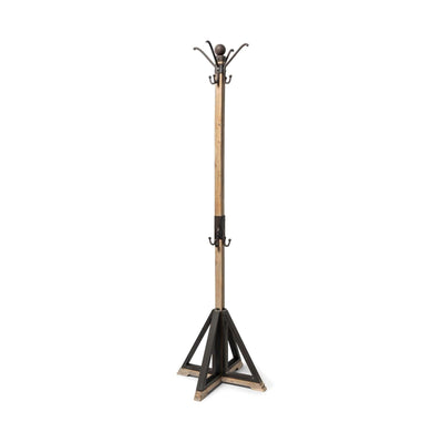 Mercana Lamda Black Metal and Light Brown Wood Coat Rack Clearance