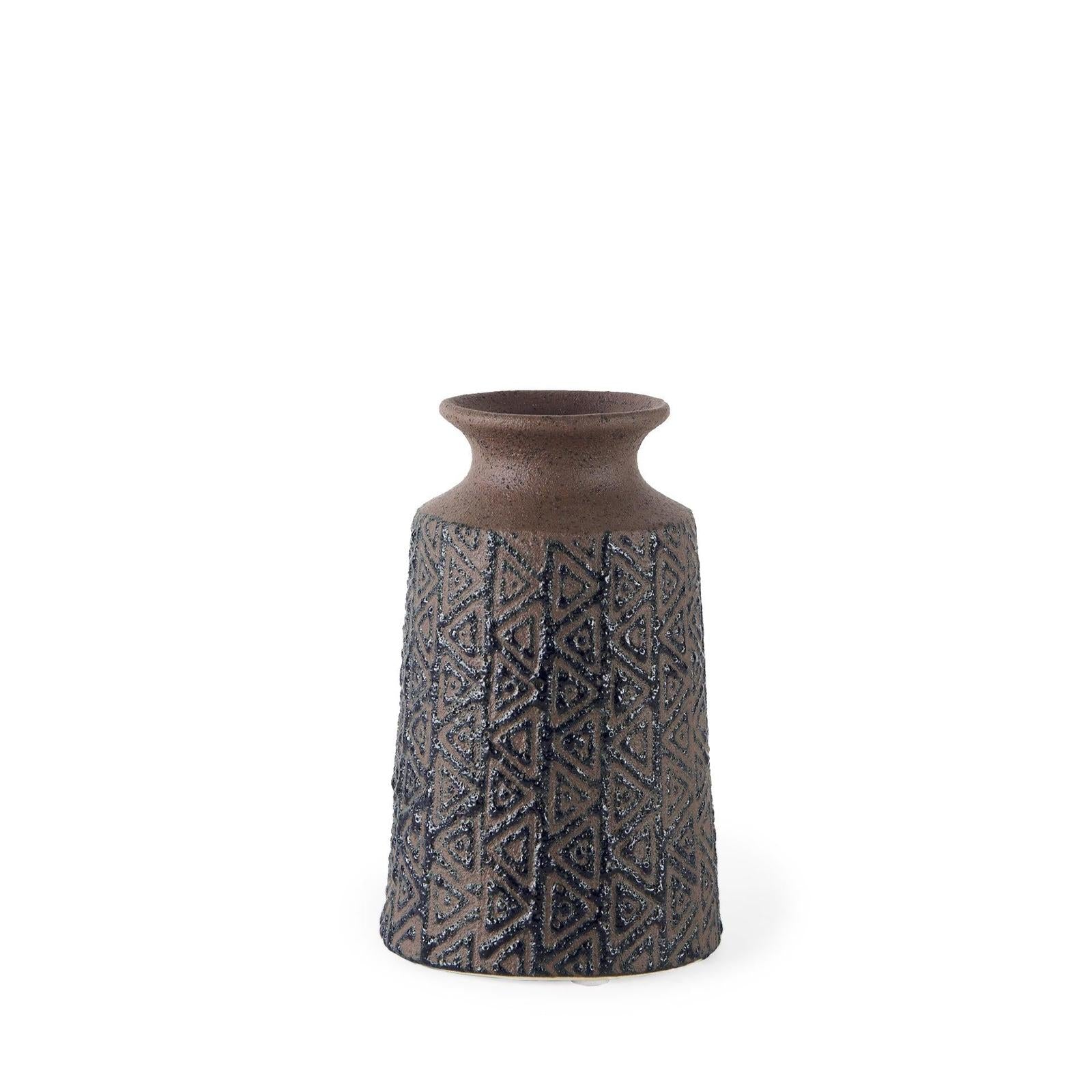 Mercana Sefina Brown/Black Patterned Ceramic Vase
