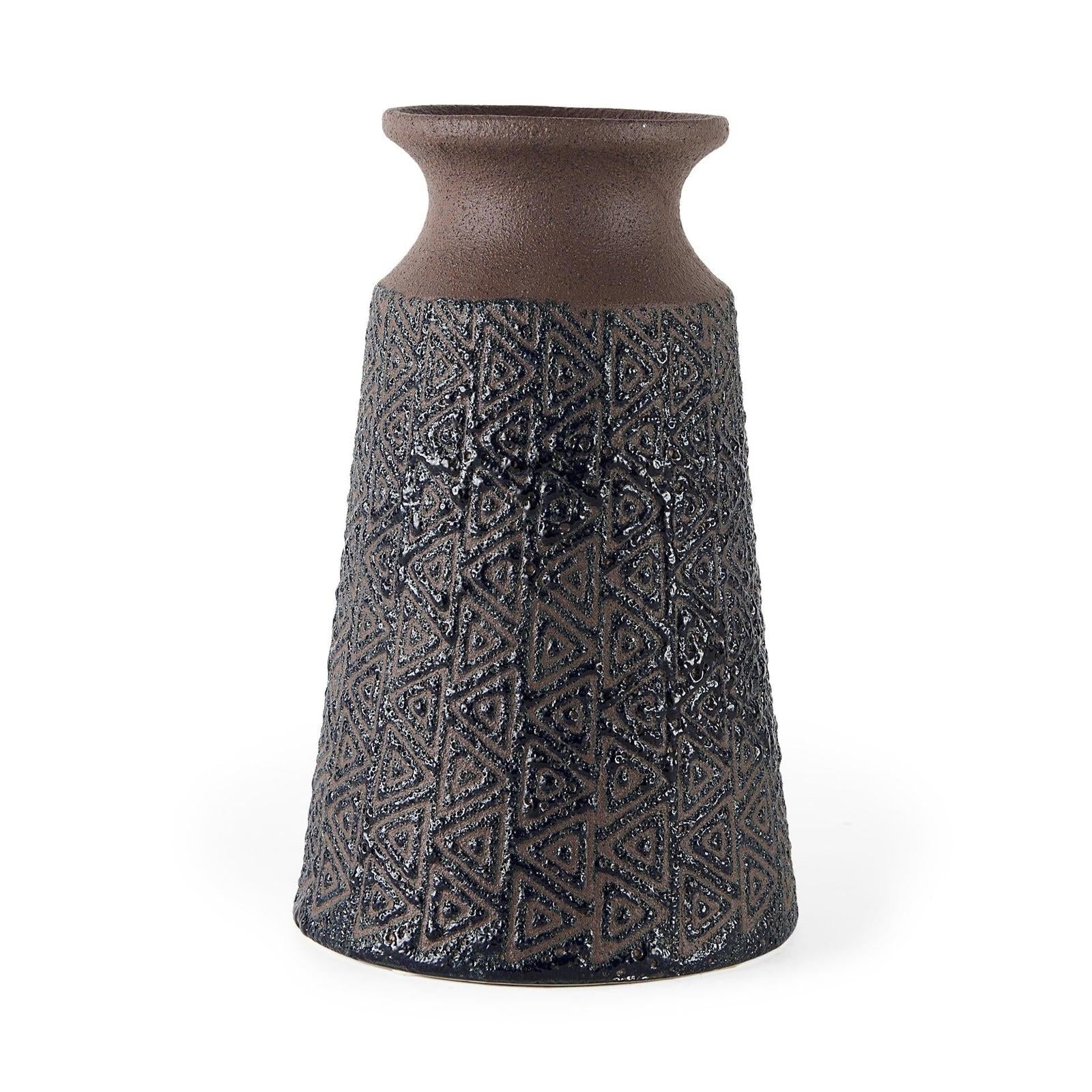 Mercana Sefina Brown/Black Patterned Ceramic Vase